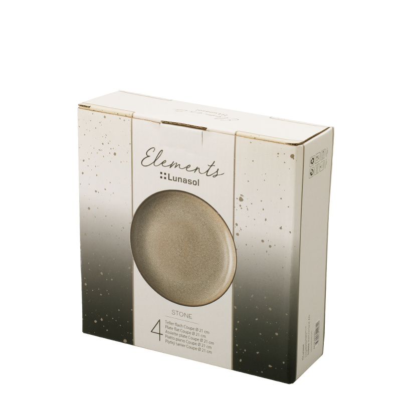 Teller flach Coupe 27 cm Set 4-tlg Elements Stone
