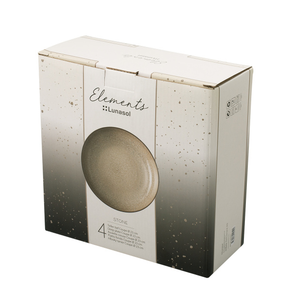Teller tief Coupe ø23 cm Set 4-tlg. - Elements Stone
