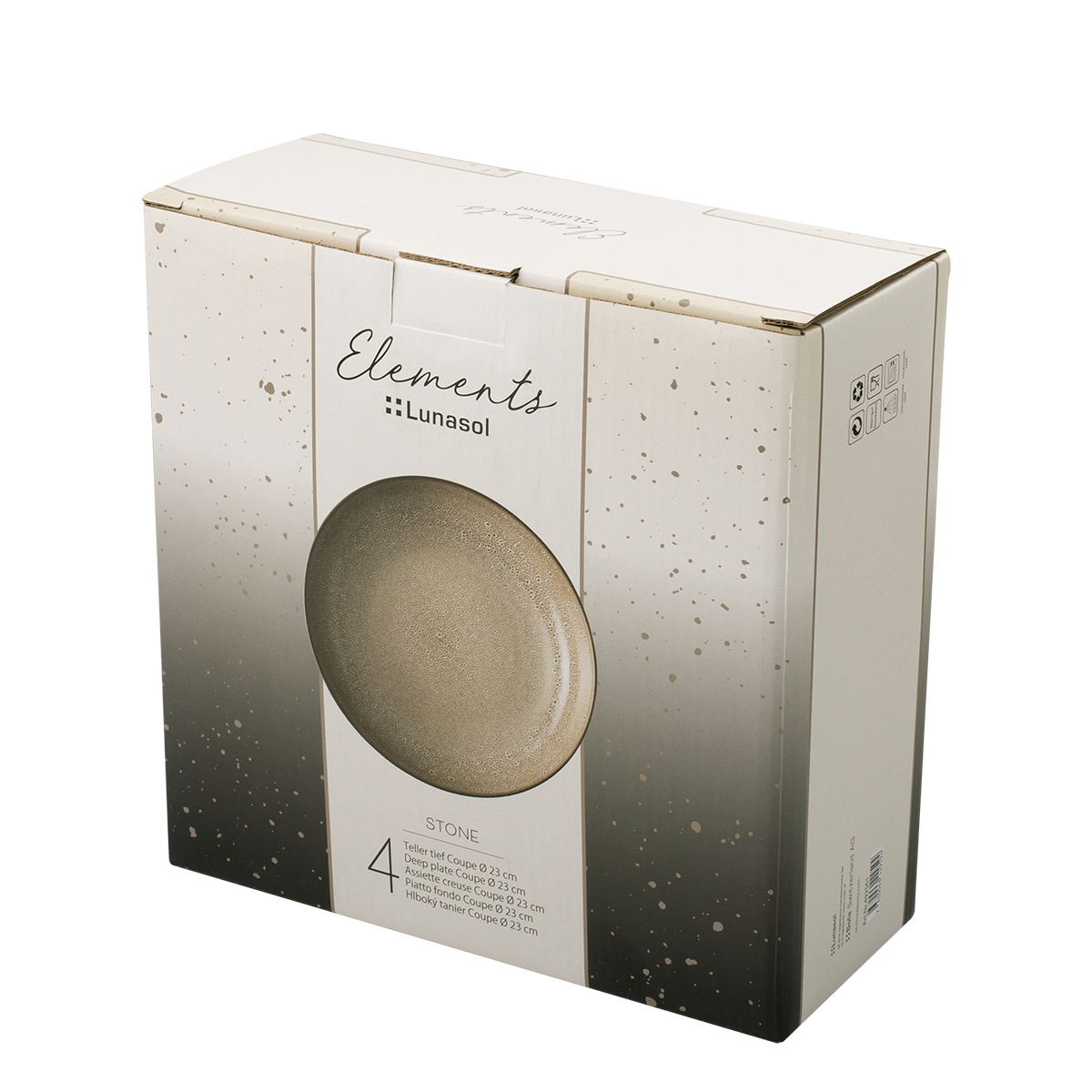 Teller tief Coupe ø23 cm Set 4-tlg. - Elements Stone