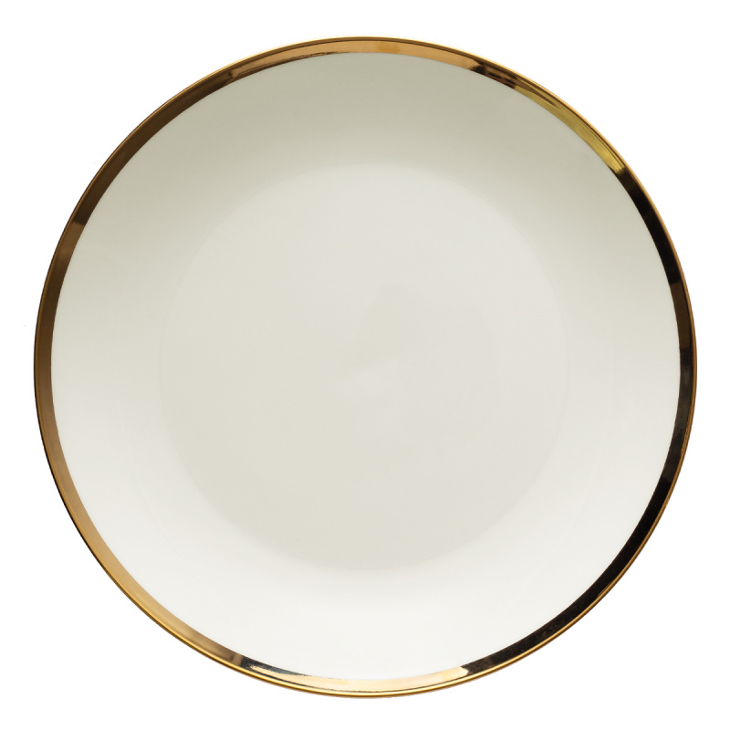 Teller flach Coupe 27 cm Set 4-tlg. - FLOW Lunasol mit Gold-Rand