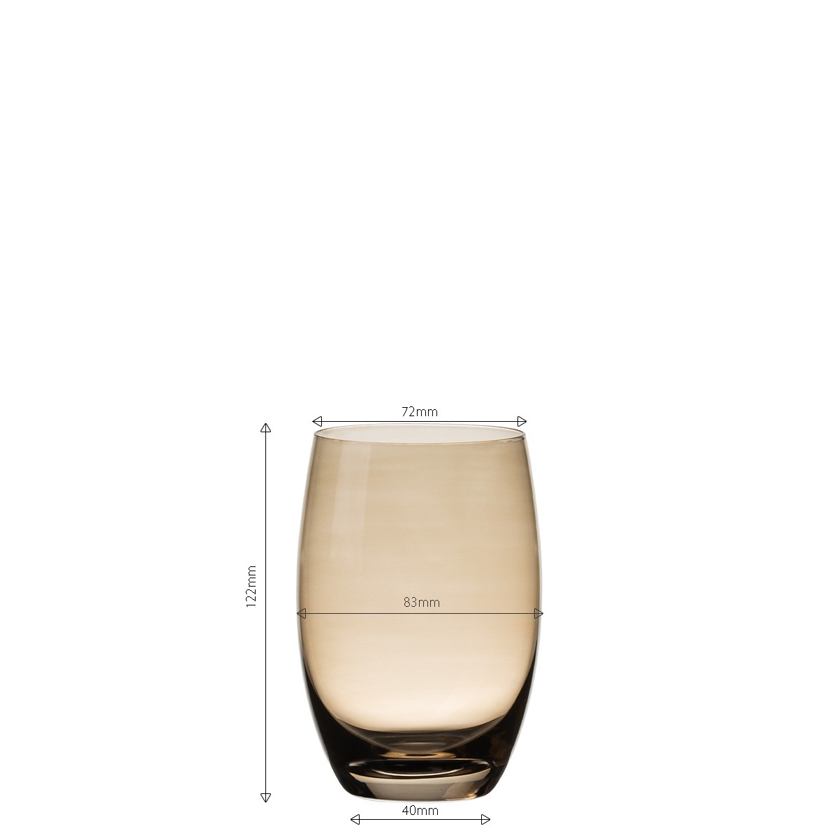 Tumbler Barrel 460 ml taupe - Optima Glas Lunasol color