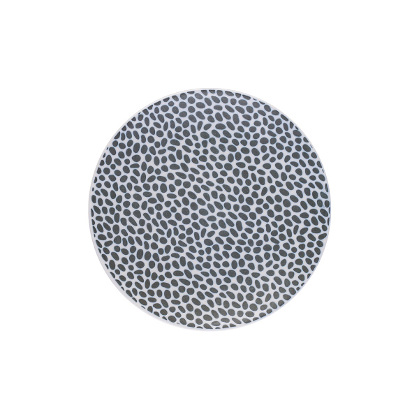 Teller flach Flow strukturiert weiss/dunkelgrün 15,7 cm