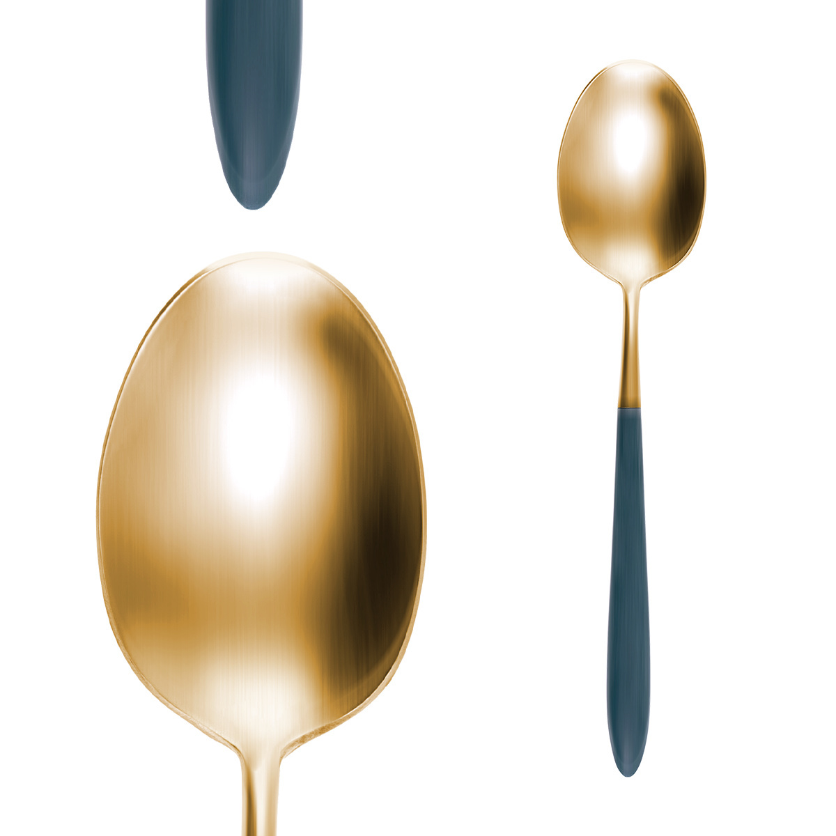 Besteckset 24-tlg. – Gaya Exeter Gold Stiel Vintage grün matt
