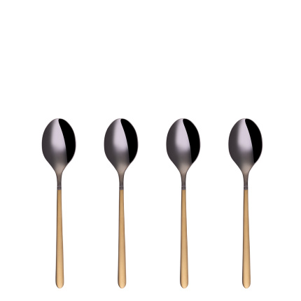 Kaffeelöffel-Set 4-tlg. - Porto PVD dunkel Titan / gold sandgestrahlt
