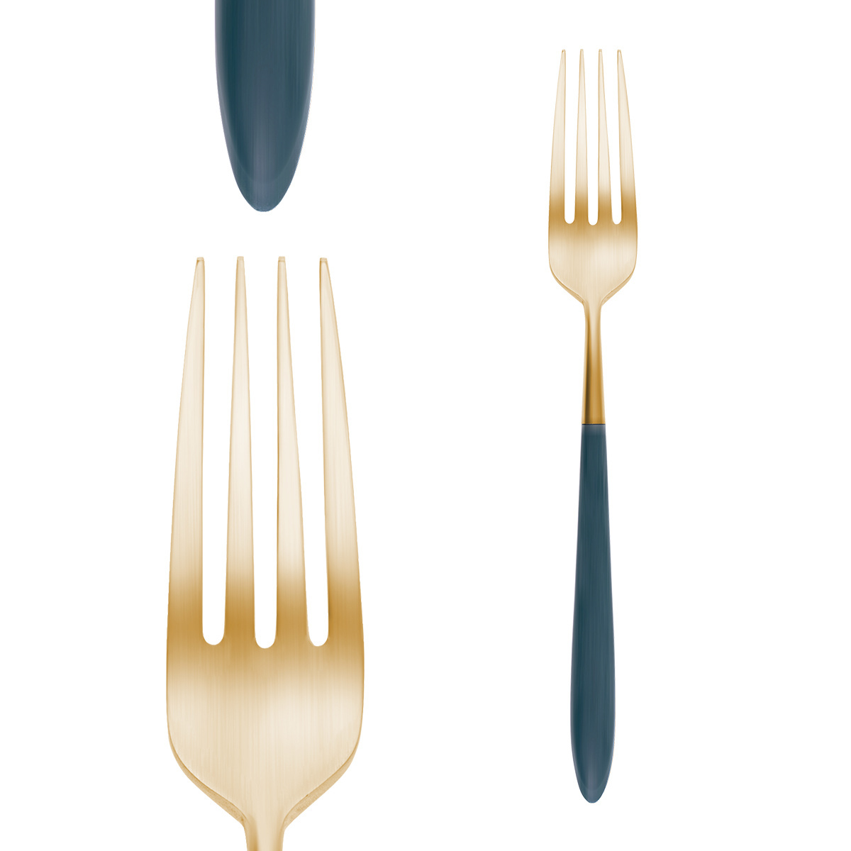Besteckset 24-tlg. – Gaya Exeter Gold Stiel Vintage grün matt