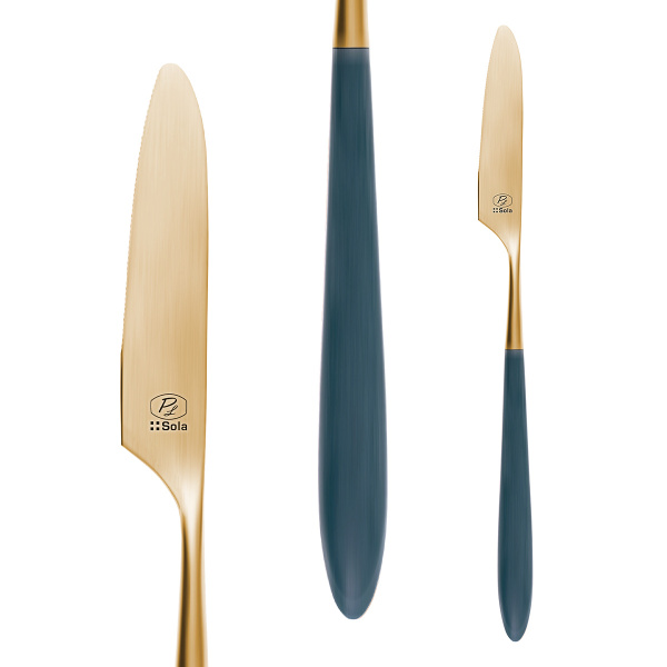 Besteckset 24-tlg. – Gaya Exeter Gold Stiel Vintage grün matt