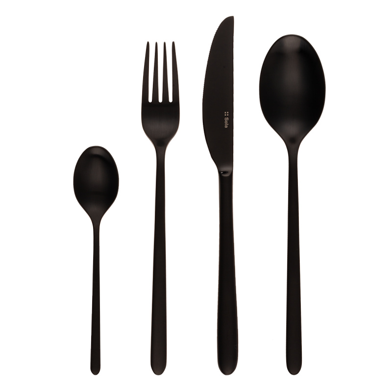 Besteckset 16-tlg. – Sira PVD black ganz matt