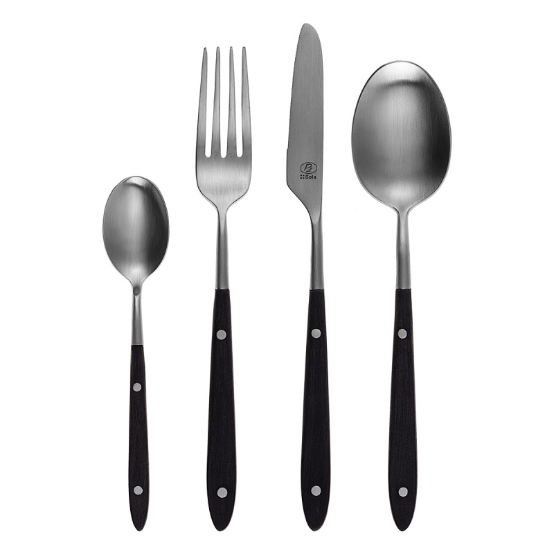 Besteckset 24-tlg. – GAYA Exeter-R Stiel schwarz matt
