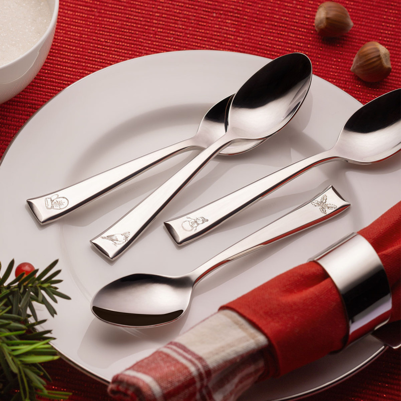 Kaffeelöffel-Set 4-tlg. mit Wintermotiv-Lasergravur - Alessandria Elite