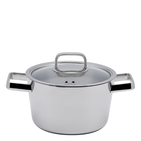 Topf Merkur Luxus mit Glasdeckel 3,2 l Platinum Lunasol