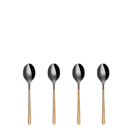 Mokkalöffel-Set 4-tlg. - Porto PVD dunkel Titan / gold sandgestrahlt