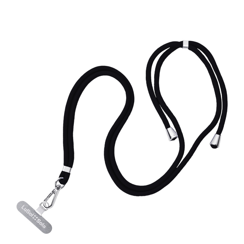 Crossbody Handy Lanyard mit Logo Lusol::Sola, schwarz
