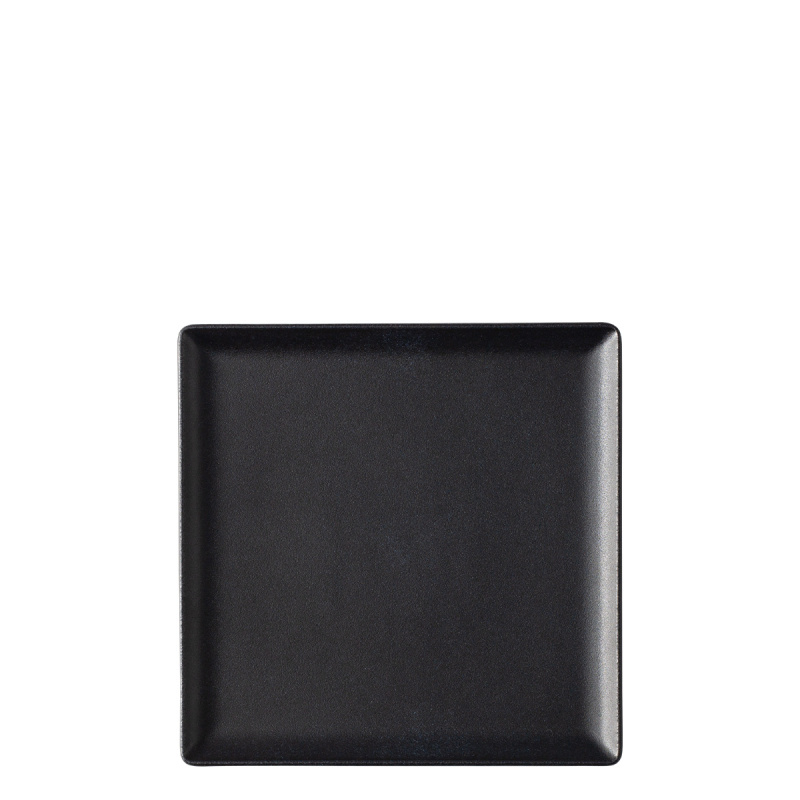 Platte eckig 17 x 17 cm - Basic black matt