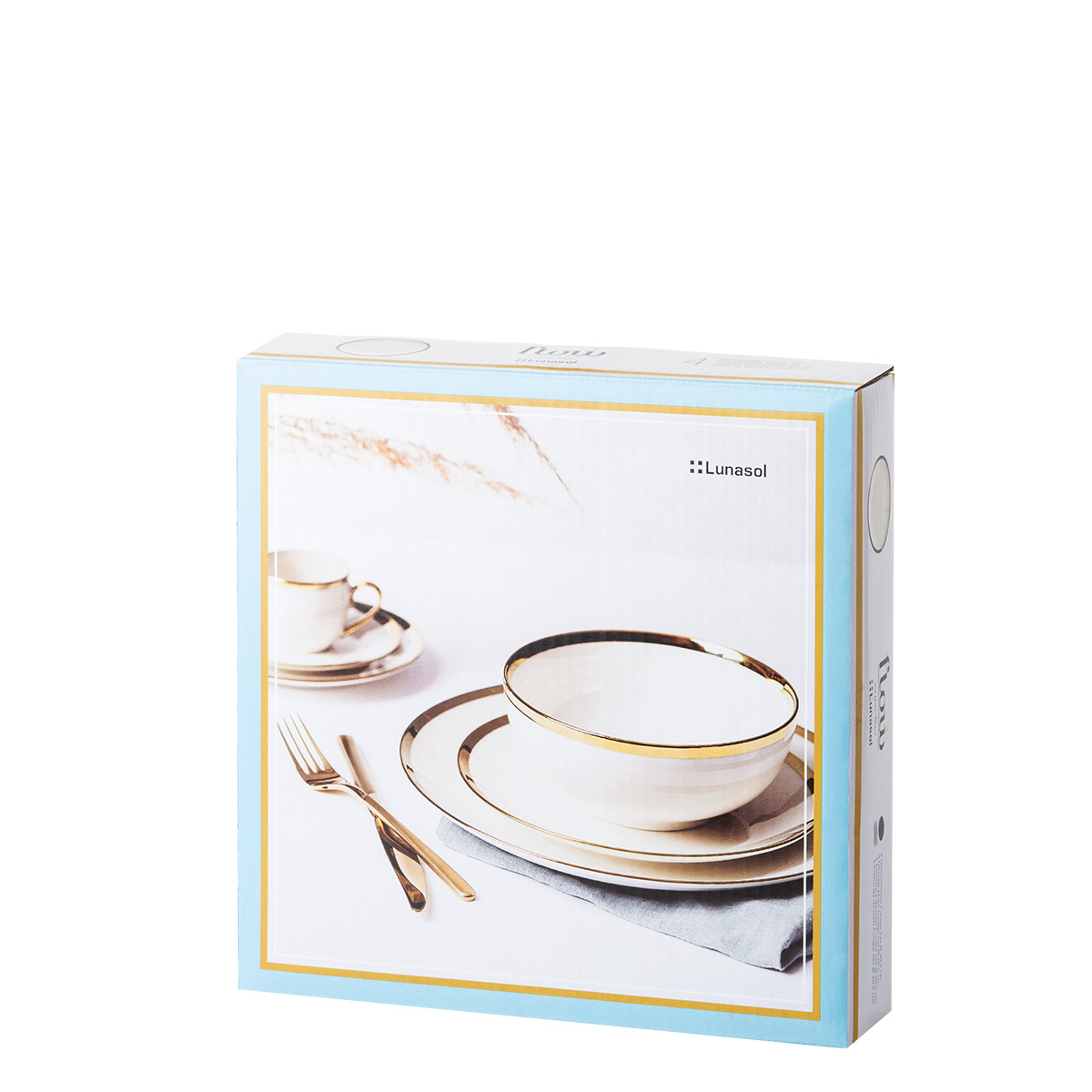 Dessertteller Coupe 20.5 cm Set 4-tlg. - FLOW Lunasol mit Gold-Rand