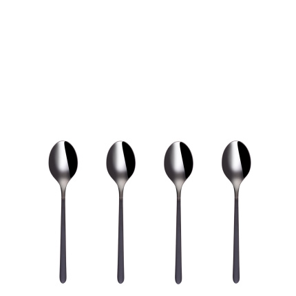 Mokkalöffel-Set 4-tlg. - Porto PVD dunkel Titan / schwarz sandgestrahlt