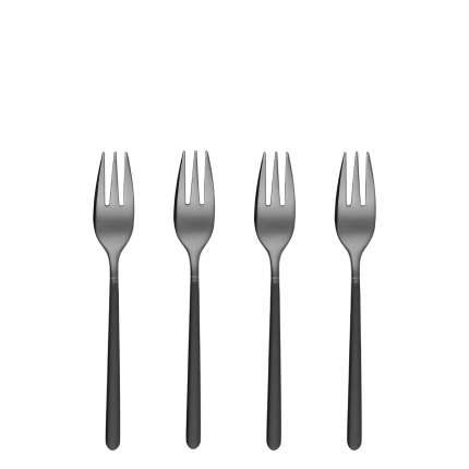 Dessertgabeln-Set 4-tlg. - Porto PVD dunkel Titan / schwarz sandgestrahlt