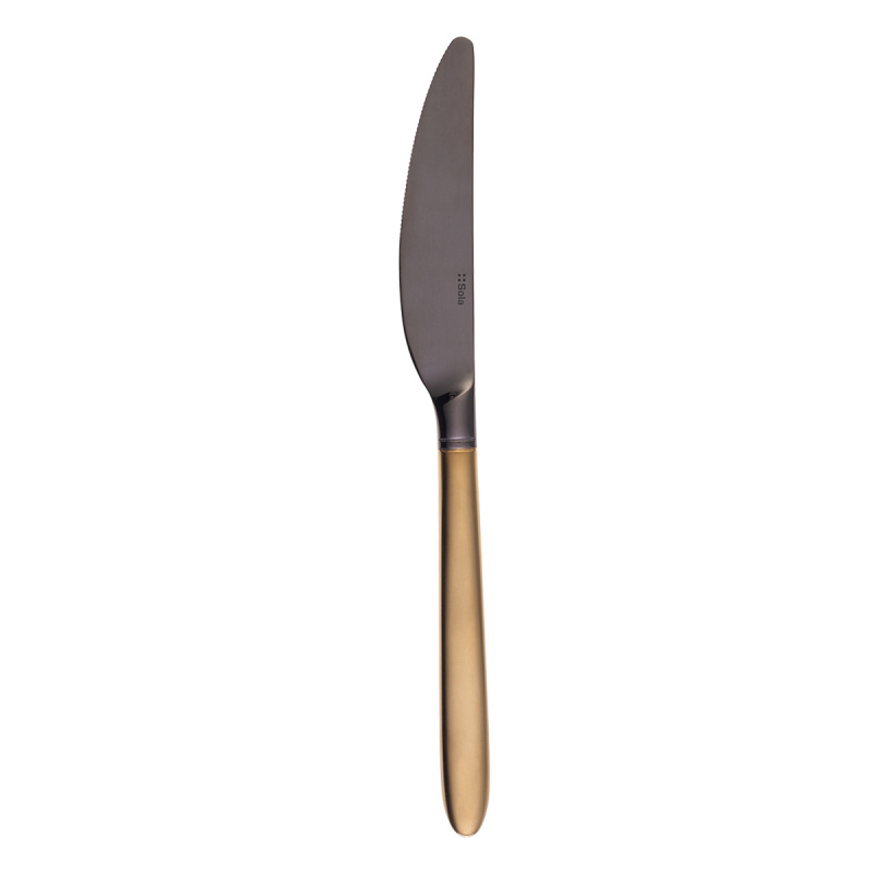 Besteck-Set 16-tlg. — Porto PVD dunkel Titan / gold sandgestrahlt