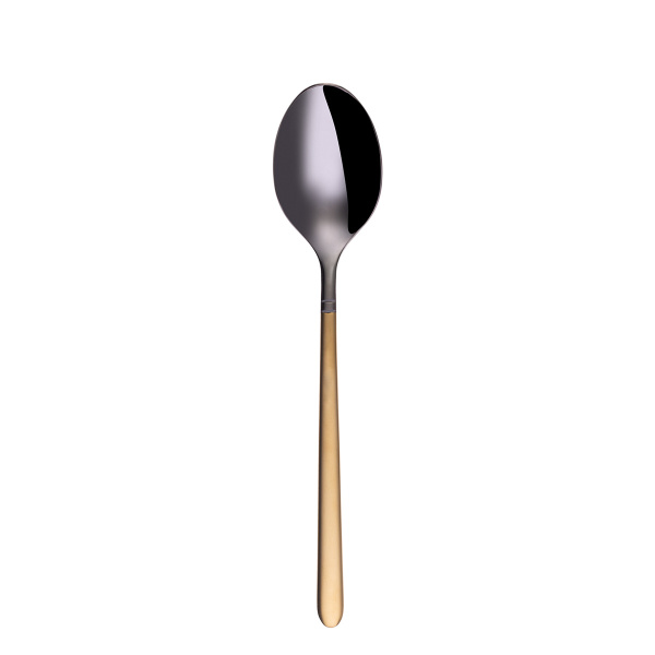 Besteck-Set 16-tlg. — Porto PVD dunkel Titan / gold sandgestrahlt