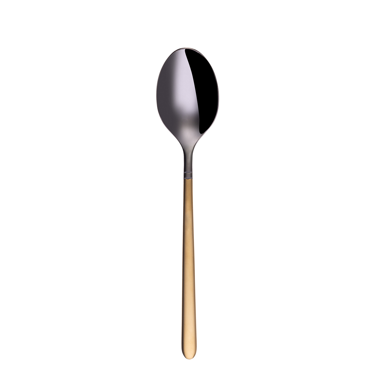 Besteck-Set 16-tlg. — Porto PVD dunkel Titan / gold sandgestrahlt