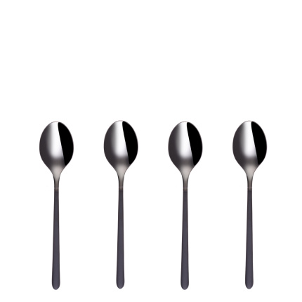 Kaffeelöffel-Set 4-tlg. - Porto PVD dunkel Titan / schwarz sandgestrahlt