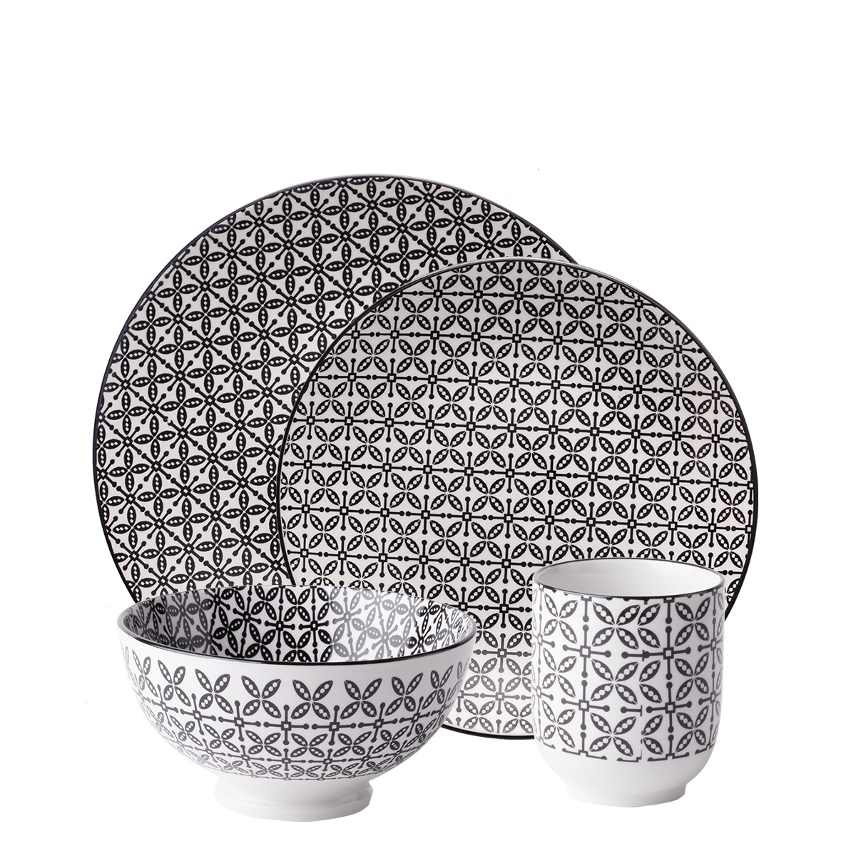 Porzellan-Set 24-tlg. – Elements Asia Wood
