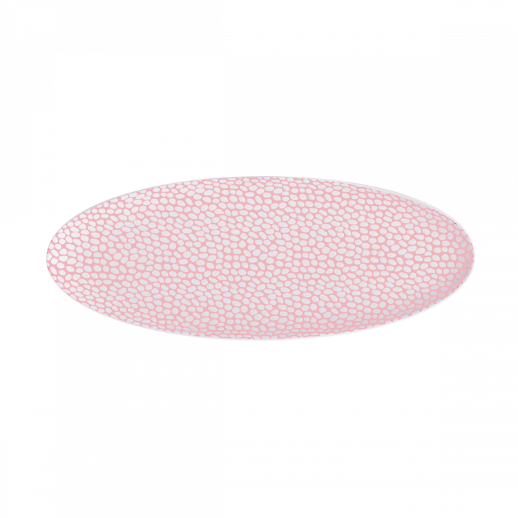 Platte Oval strukturiert Coupe skin / weiss 33 x 13 cm - Flow